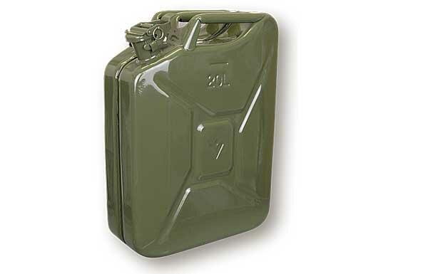 Jerrican carburant 20 L type US en métal vert olive